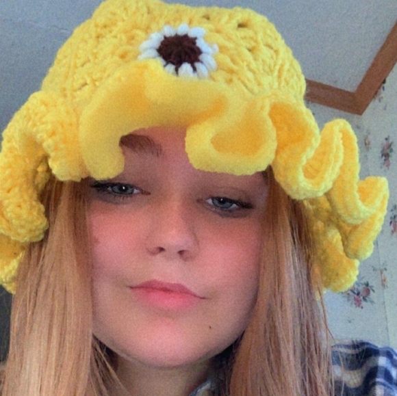 Hand Crafted Accessories - Handmade Crochet Harry Styles replica Sunflower bucket hat -made to order.